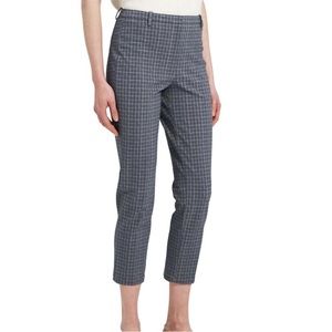 Theory Slim Pants Cropped‎ Precision Grid Grey NWT 12